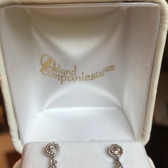 Island Company Silver Earrings with Pink Teardrops - Picture 2 of 2